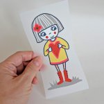 Bügelbild Nr.177 Mädchen mit Herz Bügelbild Nr.177 Mädchen mit Herz