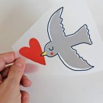 Bügelbild Nr.176 Vogel mit Herz Bügelbild Nr.176 Vogel mit Herz